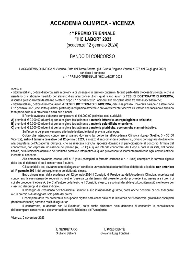 Bando di concorso Hic labor 2023 page 0001