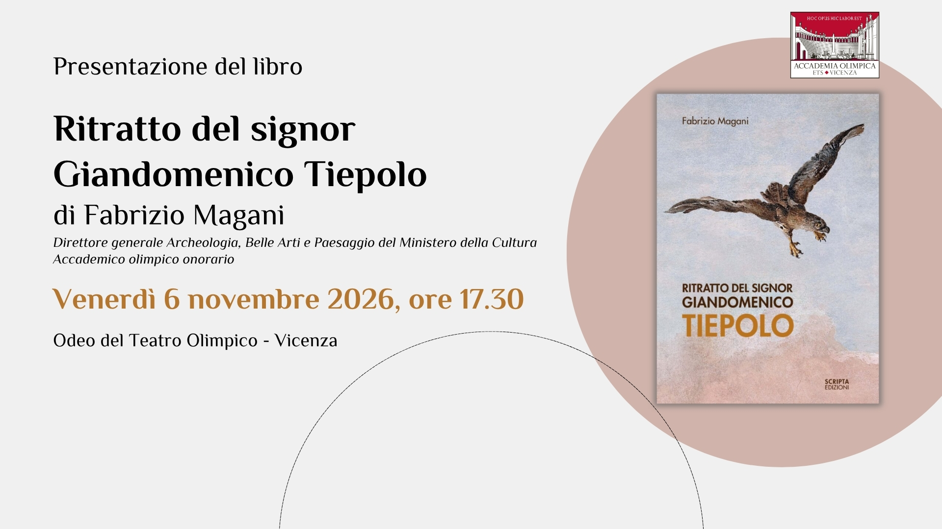 Presentazione di “Ritratto del signor Giandomenico Tiepolo” di Fabrizio Magani, edito Scripta Edizioni (2025)