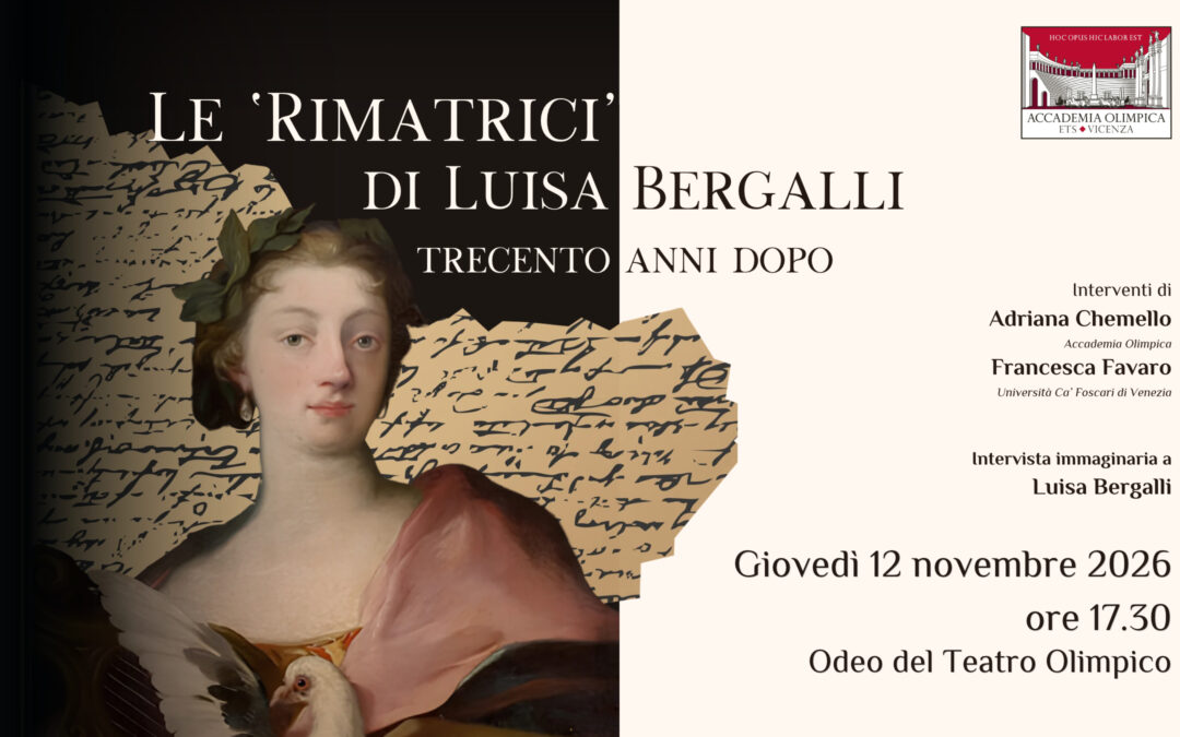Banner evento Le Rimatrici di Luisa Bergalli (ritratto di Luisa Bergalli in pubblico dominio)
